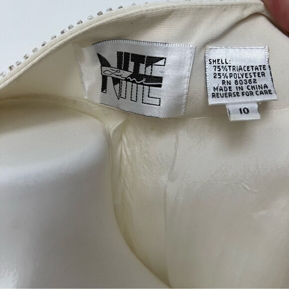 Vintage Nite Line Silver and Gold Beaded white Long Blazer 80s 90s - Picture 8 of 10